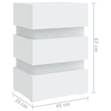 LED Bedside Cabinet White 45x35x67 cm Engineered Wood - Extra Image