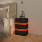 LED Bedside Cabinet Black 45x35x67 cm Engineered Wood
