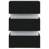 LED Bedside Cabinet Black 45x35x67 cm Engineered Wood