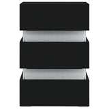 LED Bedside Cabinet Black 45x35x67 cm Engineered Wood - 45-Degree Angle