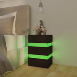 LED Bedside Cabinet Black 45x35x67 cm Engineered Wood - Extra Image