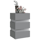 LED Bedside Cabinet Grey 45x35x67 cm Engineered Wood - Side View
