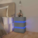 LED Bedside Cabinet Grey 45x35x67 cm Engineered Wood