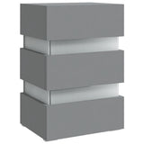 LED Bedside Cabinet Grey 45x35x67 cm Engineered Wood