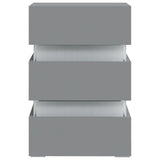 LED Bedside Cabinet Grey 45x35x67 cm Engineered Wood - 45-Degree Angle