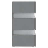 LED Bedside Cabinet Grey 45x35x67 cm Engineered Wood - Rear View