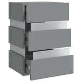 LED Bedside Cabinet Grey 45x35x67 cm Engineered Wood - Close-Up Angle