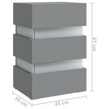 LED Bedside Cabinet Grey 45x35x67 cm Engineered Wood - Extra Image