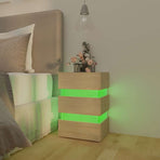 LED Bedside Cabinet Sonoma Oak 45x35x67 cm Engineered Wood