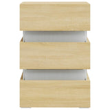 LED Bedside Cabinet Sonoma Oak 45x35x67 cm Engineered Wood - Rear View