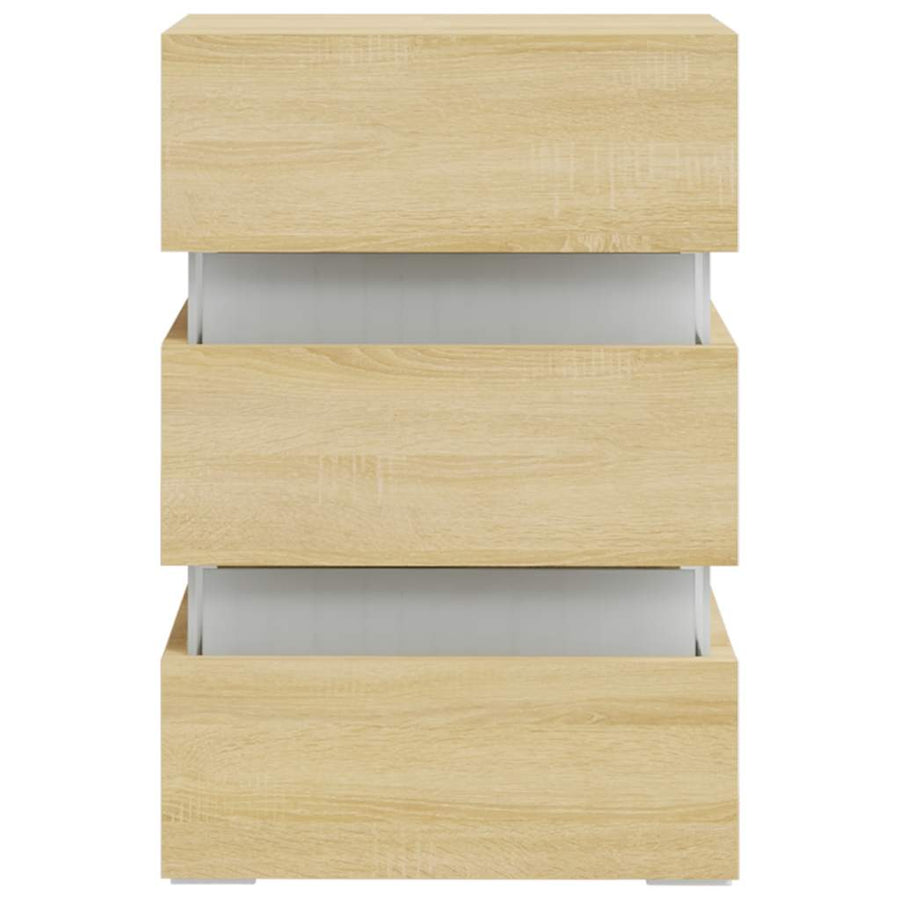 LED Bedside Cabinet Sonoma Oak 45x35x67 cm Engineered Wood