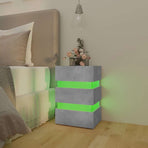 LED Bedside Cabinet Concrete Grey 45x35x67 cm Engineered Wood