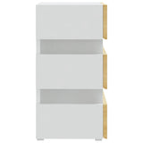 LED Bedside Cabinet White and Sonoma Oak 45x35x67 cm Engineered Wood - Close-Up Angle