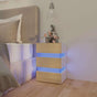 LED Bedside Cabinet White and Sonoma Oak 45x35x67 cm