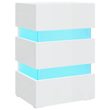 LED Bedside Cabinet High Gloss White 45x35x67 cm Engineered Wood
