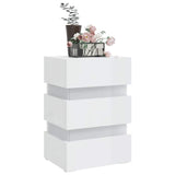 LED Bedside Cabinet High Gloss White 45x35x67 cm Engineered Wood - Side View
