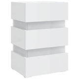 LED Bedside Cabinet High Gloss White 45x35x67 cm Engineered Wood - Top-Down View