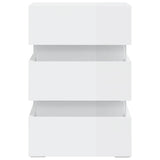 LED Bedside Cabinet High Gloss White 45x35x67 cm Engineered Wood - 45-Degree Angle