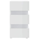 LED Bedside Cabinet High Gloss White 45x35x67 cm Engineered Wood