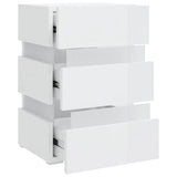 LED Bedside Cabinet High Gloss White 45x35x67 cm Engineered Wood - Close-Up Angle