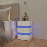LED Bedside Cabinet High Gloss White 45x35x67 cm Engineered Wood - Extra Image