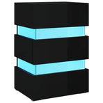 LED Bedside Cabinet High Gloss Black 45x35x67cm Engineered Wood