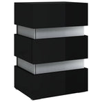 LED Bedside Cabinet High Gloss Black 45x35x67cm Engineered Wood
