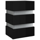LED Bedside Cabinet High Gloss Black 45x35x67 cm Engineered Wood - Top-Down View