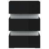 LED Bedside Cabinet High Gloss Black 45x35x67 cm Engineered Wood - 45-Degree Angle
