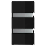 LED Bedside Cabinet High Gloss Black 45x35x67 cm Engineered Wood