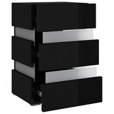 LED Bedside Cabinet High Gloss Black 45x35x67 cm Engineered Wood - Close-Up Angle