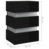 LED Bedside Cabinet High Gloss Black 45x35x67 cm Engineered Wood - Extra Image