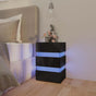 LED Bedside Cabinet High Gloss Black 45x35x67cm Engineered Wood