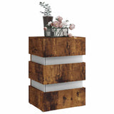 LED Bedside Cabinet Smoked Oak 45x35x67 cm Engineered Wood - Side View