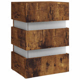 LED Bedside Cabinet Smoked Oak 45x35x67 cm Engineered Wood - 45-Degree Angle