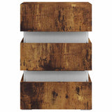 LED Bedside Cabinet Smoked Oak 45x35x67 cm Engineered Wood - Rear View