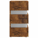 LED Bedside Cabinet Smoked Oak 45x35x67 cm Engineered Wood - Close-Up Angle