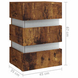 LED Bedside Cabinet Smoked Oak 45x35x67 cm Engineered Wood - Low Angle