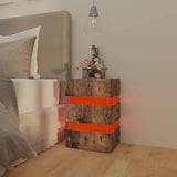 LED Bedside Cabinet Smoked Oak 45x35x67 cm Engineered Wood - Extra Image