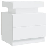 Bedside Cabinet White 45x35x52 cm Engineered Wood - Front View
