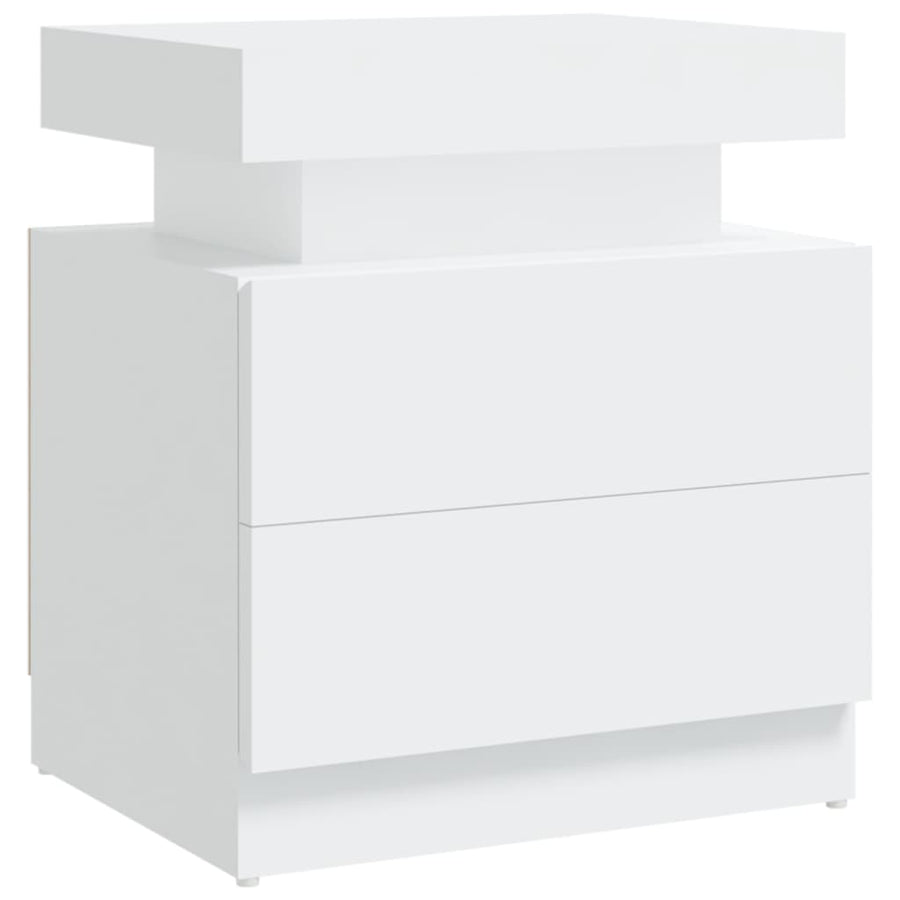 Bedside Cabinet White 45x35x52 cm Engineered Wood