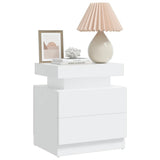 Bedside Cabinet White 45x35x52 cm Engineered Wood - Side View