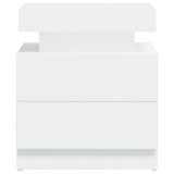 Bedside Cabinet White 45x35x52 cm Engineered Wood