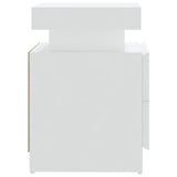 Bedside Cabinet White 45x35x52 cm Engineered Wood - 45-Degree Angle