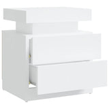 Bedside Cabinet White 45x35x52 cm Engineered Wood - Rear View
