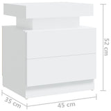 Bedside Cabinet White 45x35x52 cm Engineered Wood