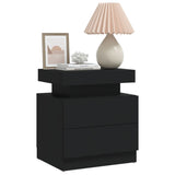 Bedside Cabinet Black 45x35x52 cm Engineered Wood - Side View