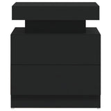 Bedside Cabinet Black 45x35x52 cm Engineered Wood