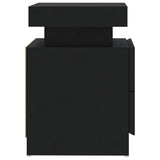 Bedside Cabinet Black 45x35x52 cm Engineered Wood - 45-Degree Angle