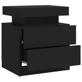 Bedside Cabinet Black 45x35x52 cm Engineered Wood - Rear View